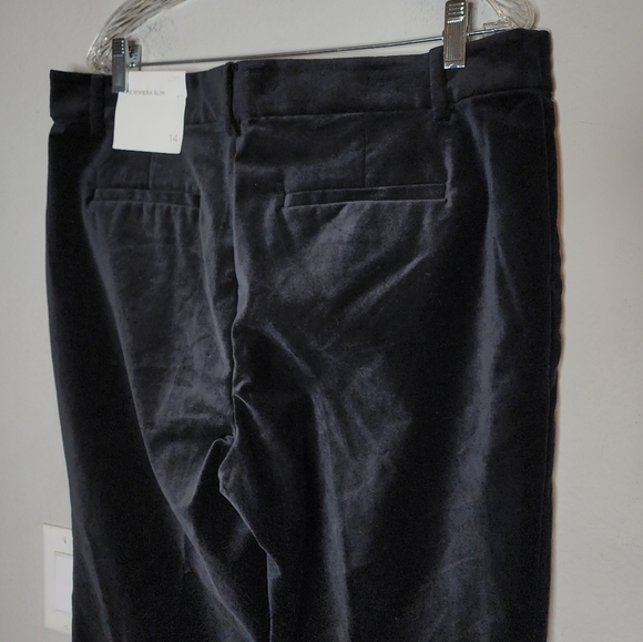 NWT Loft Velvet Black Riviera Slim Pants Womens Size 14 - Picture 14 of 16